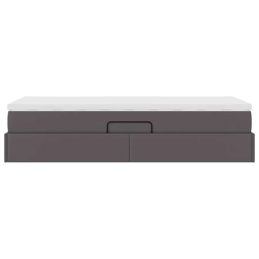 Lit avec rangement et matelas Gris 90 x 200 cm Simili cuir - 9