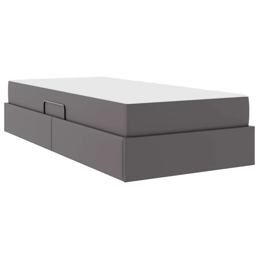 Lit avec rangement et matelas avec matelas 2 pcs Gris Cuir - 10