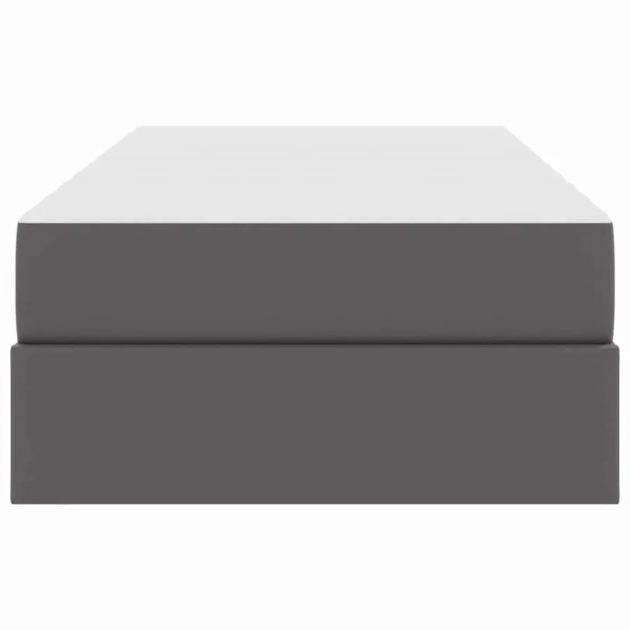 Lit avec rangement et matelas avec matelas 2 pcs Gris Cuir - 7
