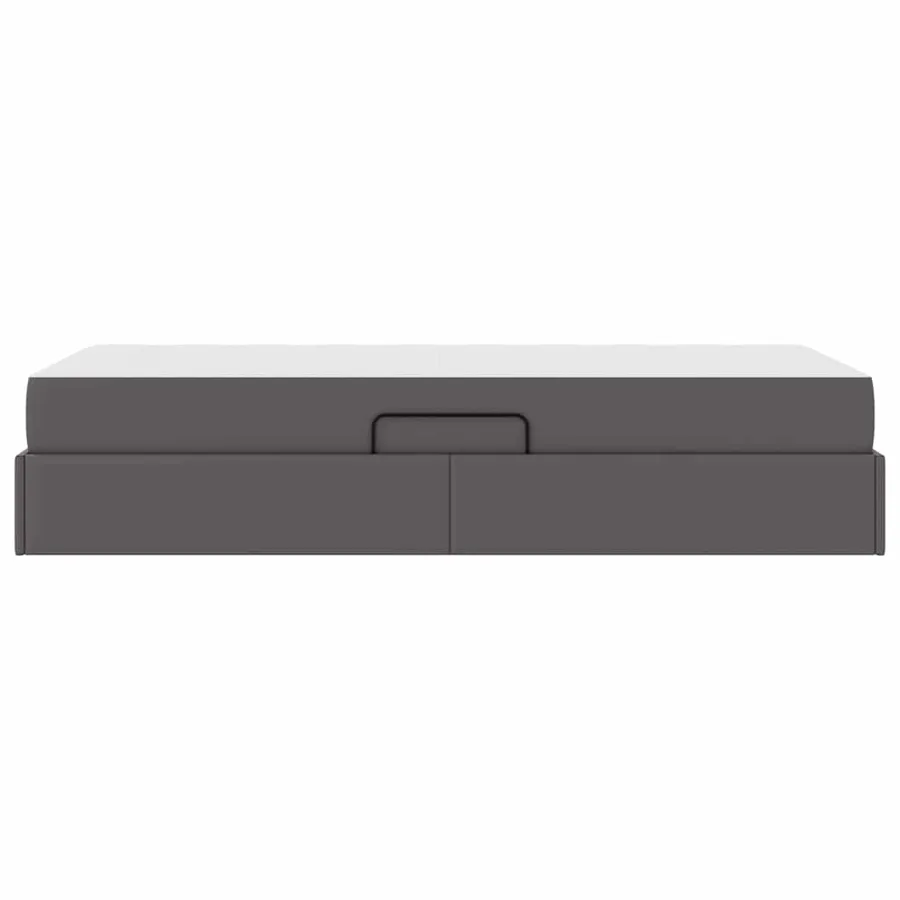 Lit avec rangement et matelas avec matelas 2 pcs Gris Cuir - 9