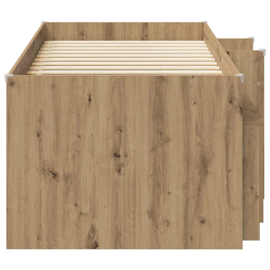 Cadre de lit en loft avec armoire 3 pc Chêne artisanal - 4