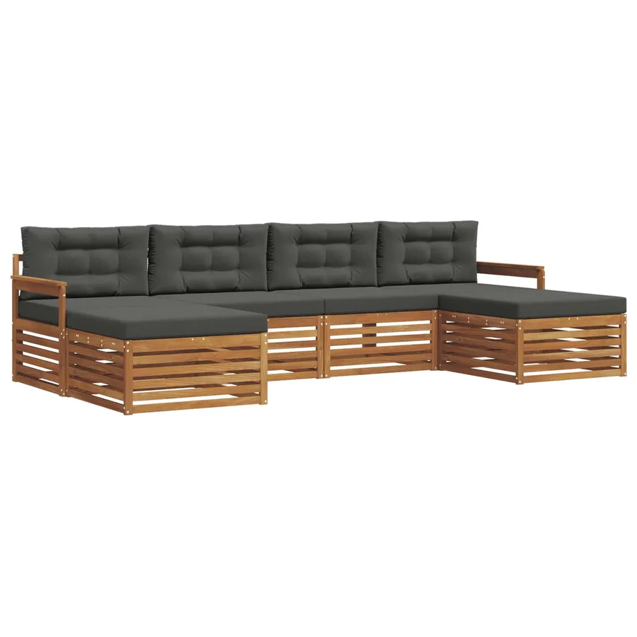Ensembles de canapés avec coussin 6 pcs Naturel et Anthracite - 2