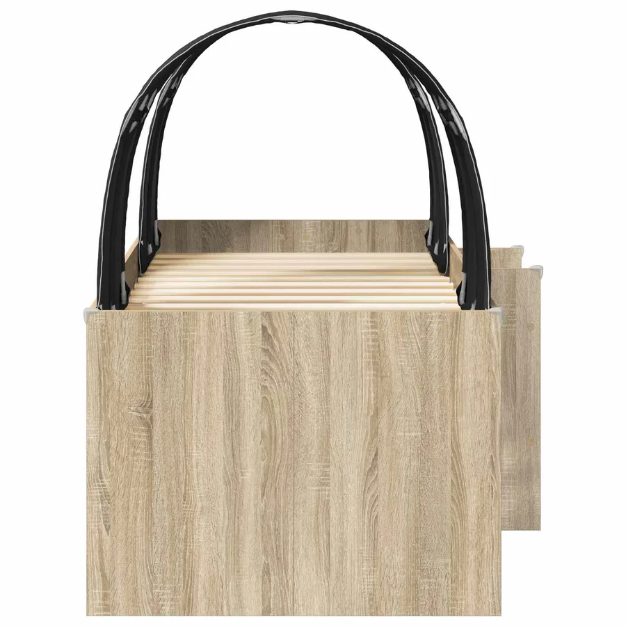 Lit avec Tunnel 3 pc Sonoma et Noir Bois d'ingénierie - 7