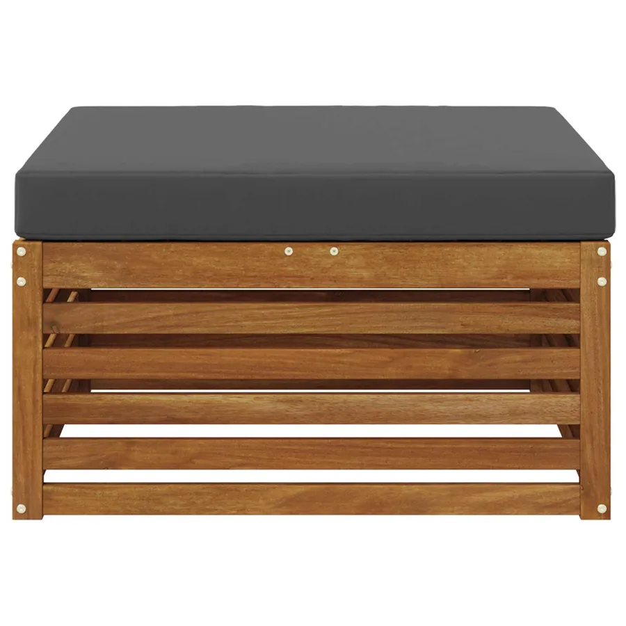 Pouf d'Extérieur Bois d'Acacia Massif Naturel - 3