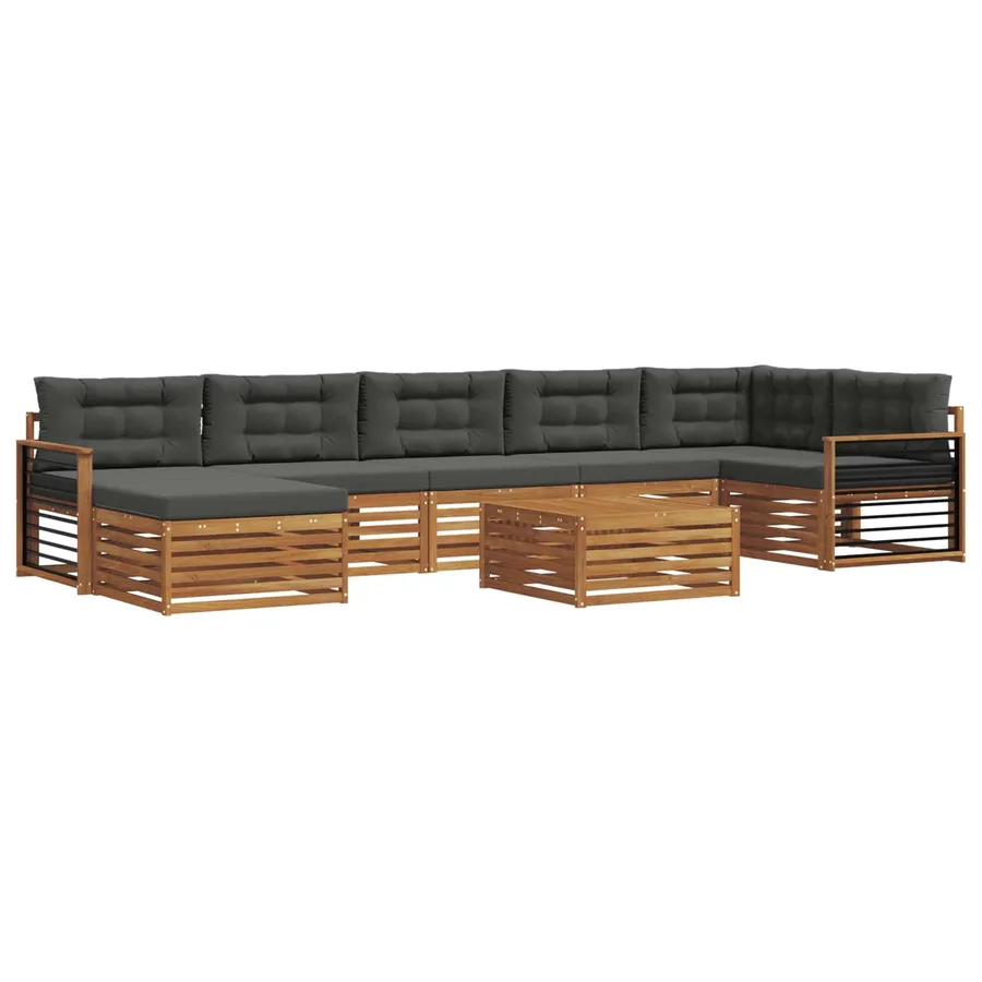 Ensemble de canapés d'extérieur 8 pcs Naturel et Anthracite - 2