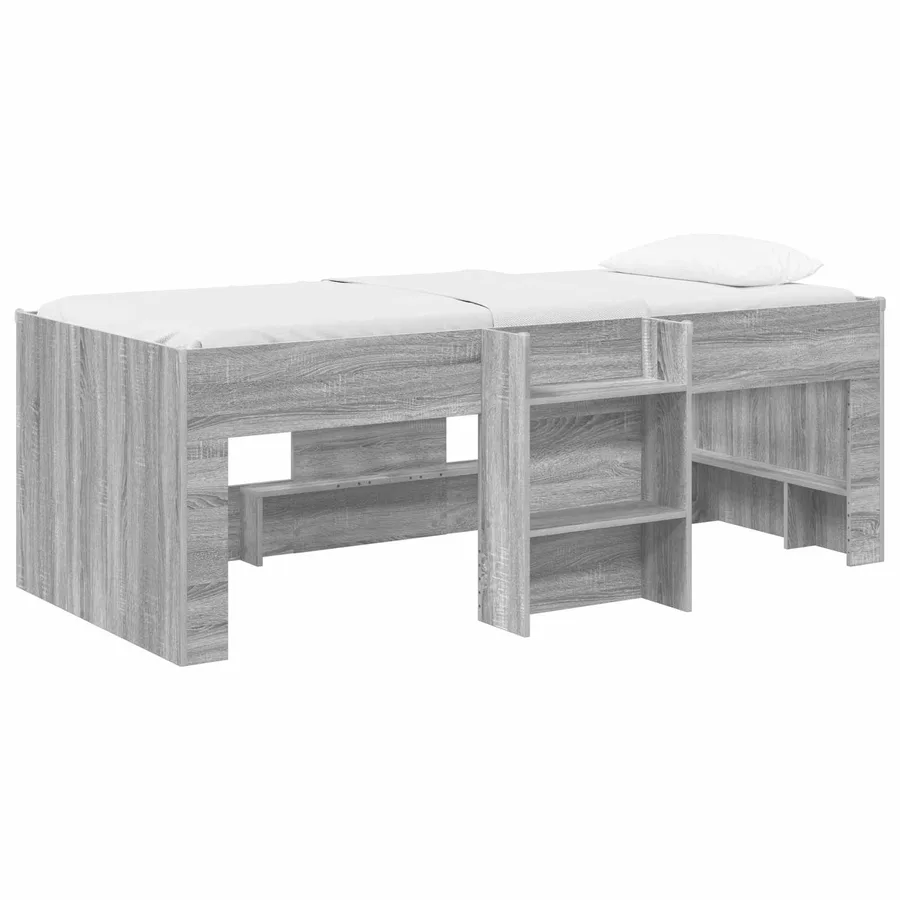 Cadre de Lit Élevé pour Enfants Sonoma gris 75 x 190 cm - 2