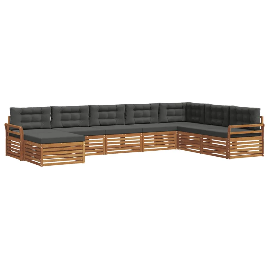 Ensemble de canapés d'extérieur 8 pcs Naturel et Anthracite - 2