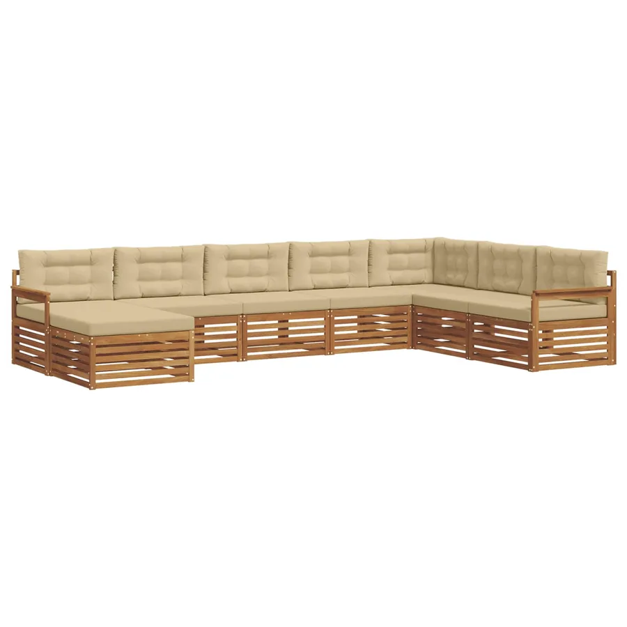 Ensemble de canapés d'extérieur 8 pcs Naturel et Beige - 2