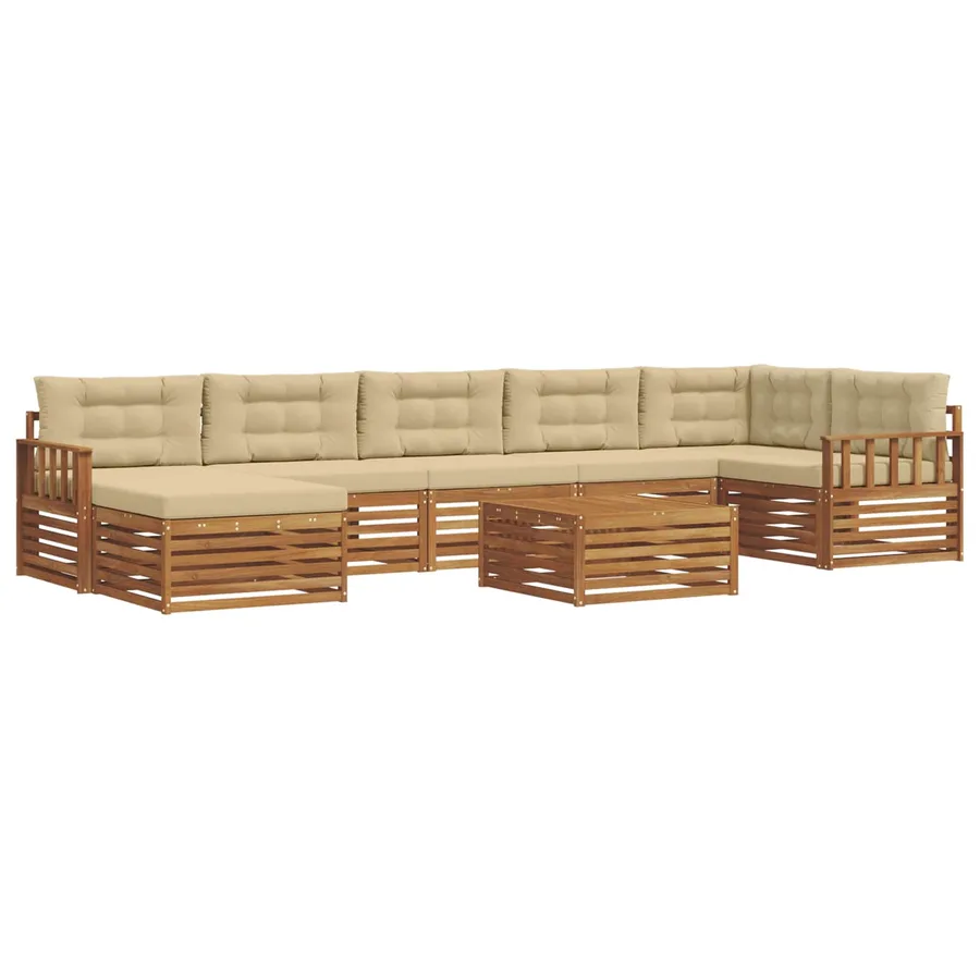 Ensemble de canapés d'extérieur 8 pcs Naturel et Beige - 2