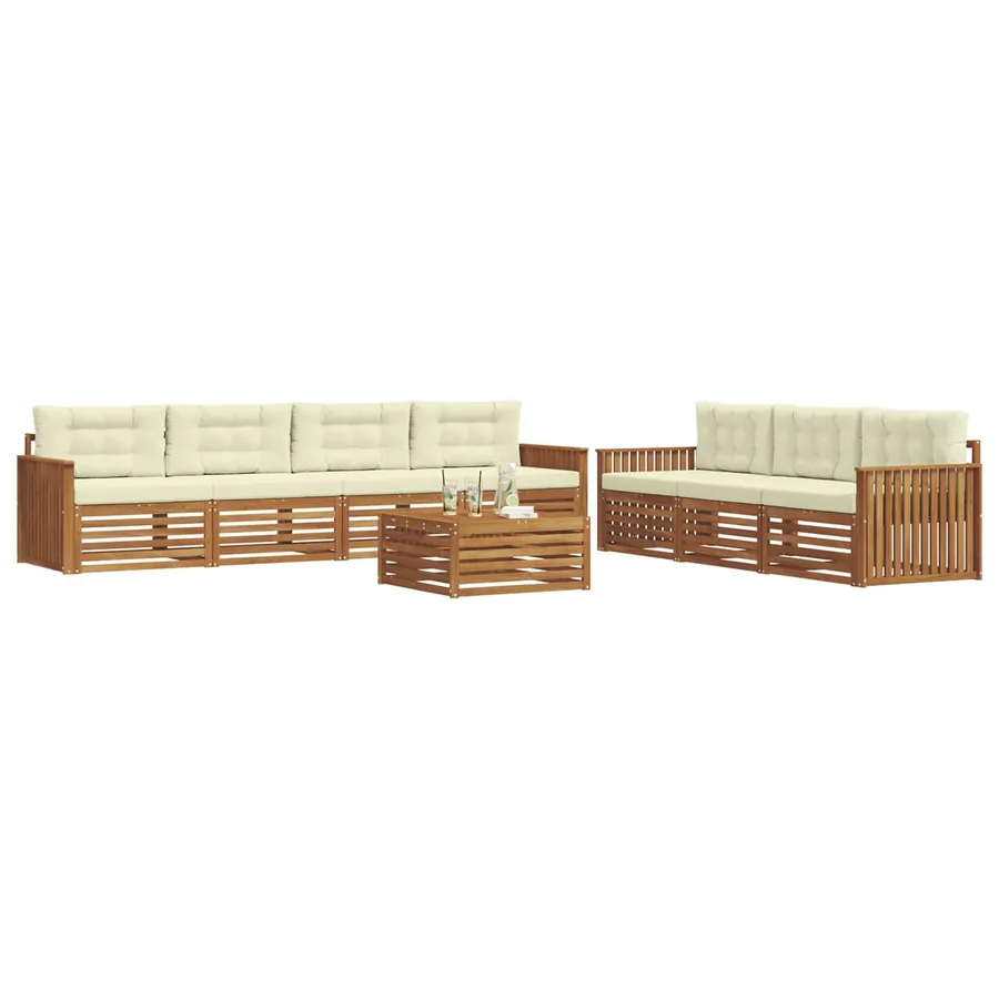Ensemble de canapés d'extérieur 8 pcs Naturel et Crème - 3
