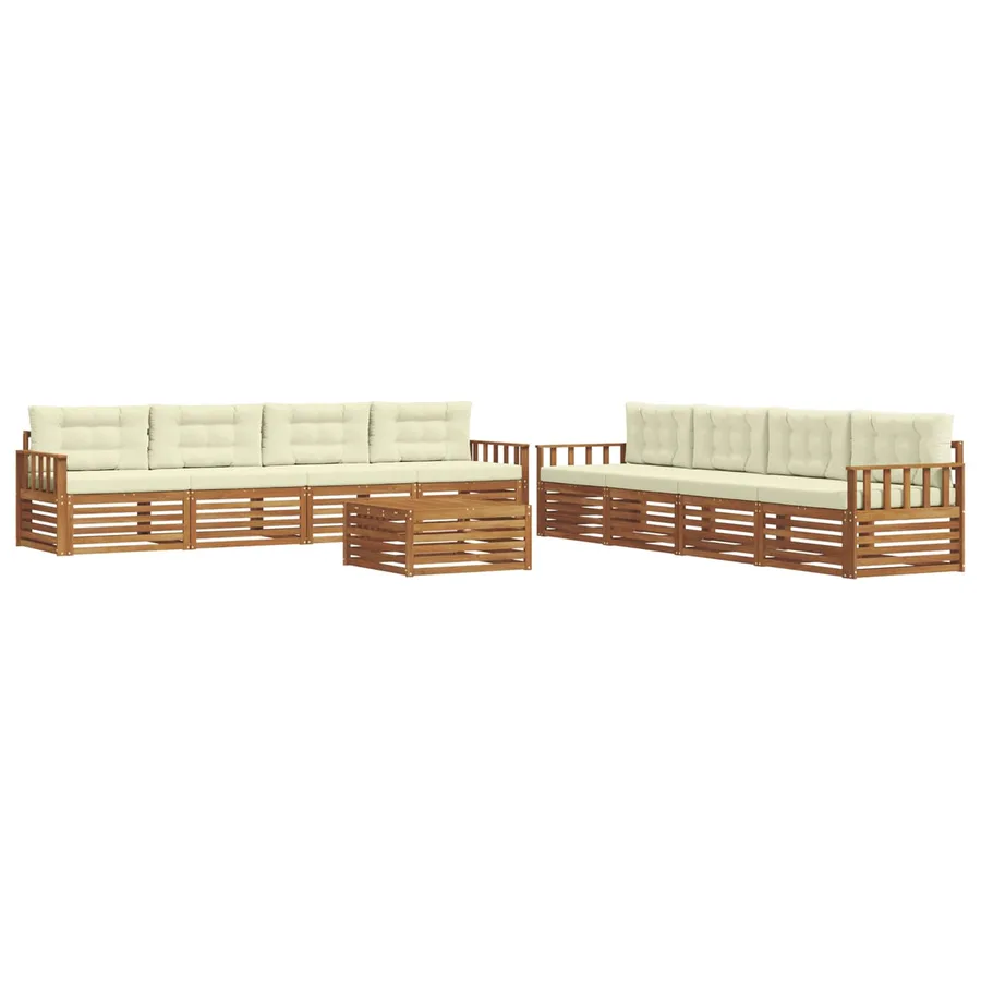 Ensemble de canapés d'extérieur 9 pcs Naturel et Crème - 2