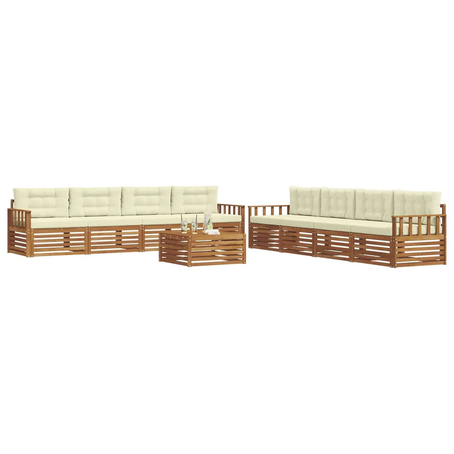 Ensemble de canapés d'extérieur 9 pcs Naturel et Crème - 3
