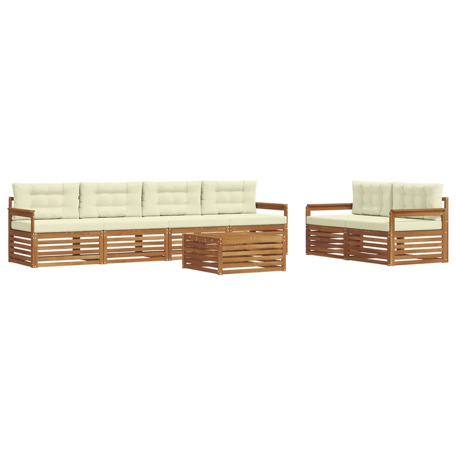 Ensemble de canapés d'extérieur 7 pcs Naturel et Crème - 2