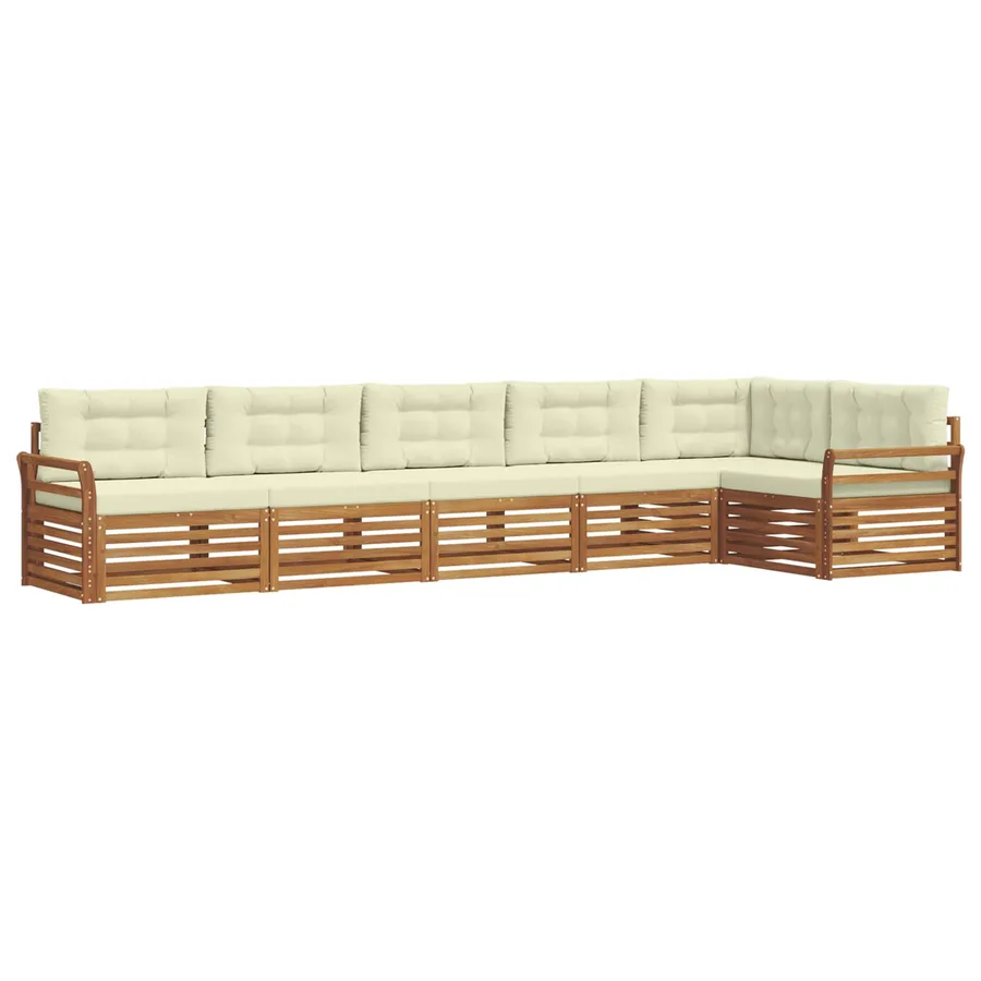Ensemble de canapés d'extérieur 6 pcs Naturel et Crème - 2