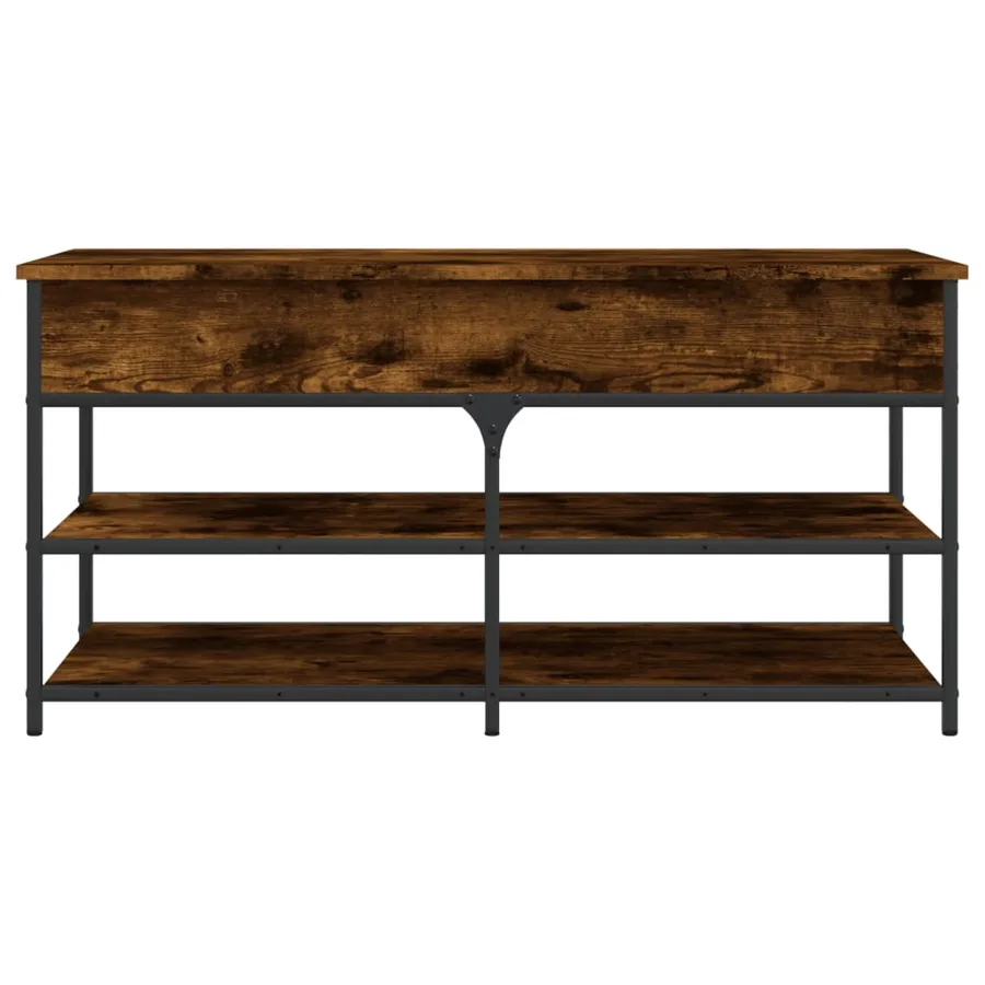 Banc à chaussures chêne fumé 100x42,5x50 cm bois d'ingénierie - 7