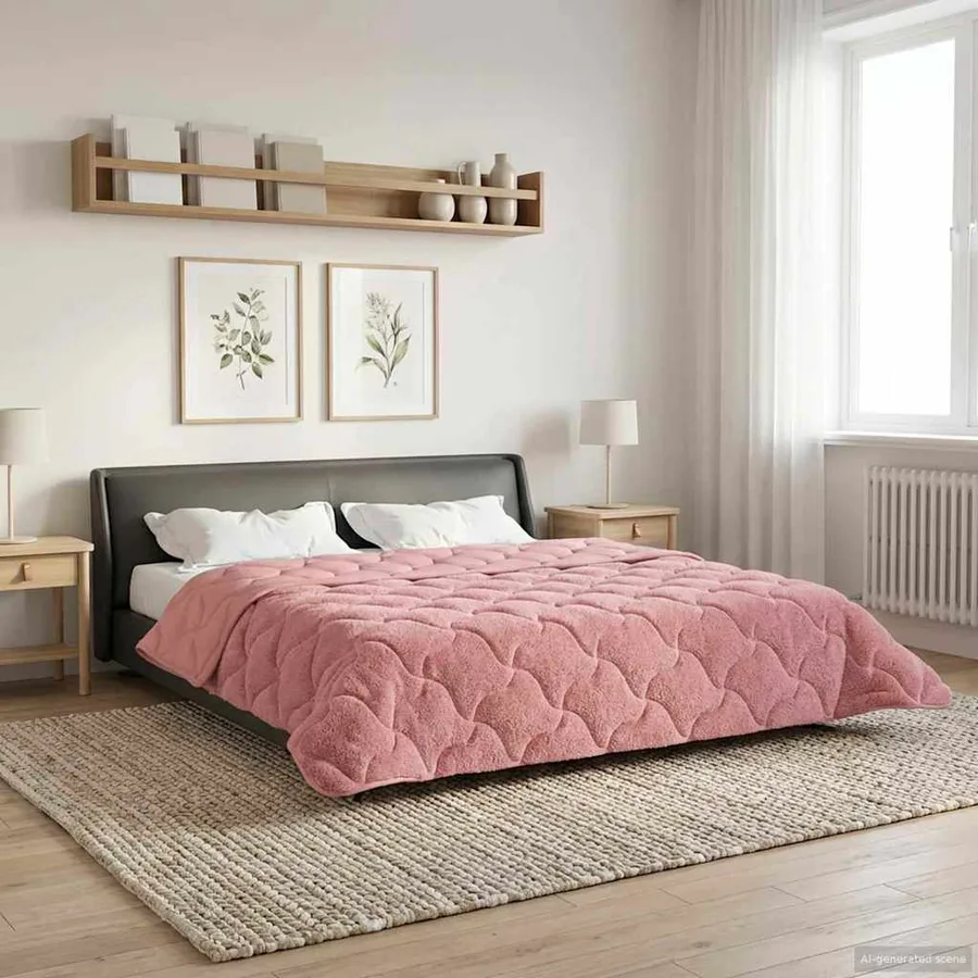 Duvet d'hiver Rose 200 x 240 cm Microfibre et polaire Teddy - 4