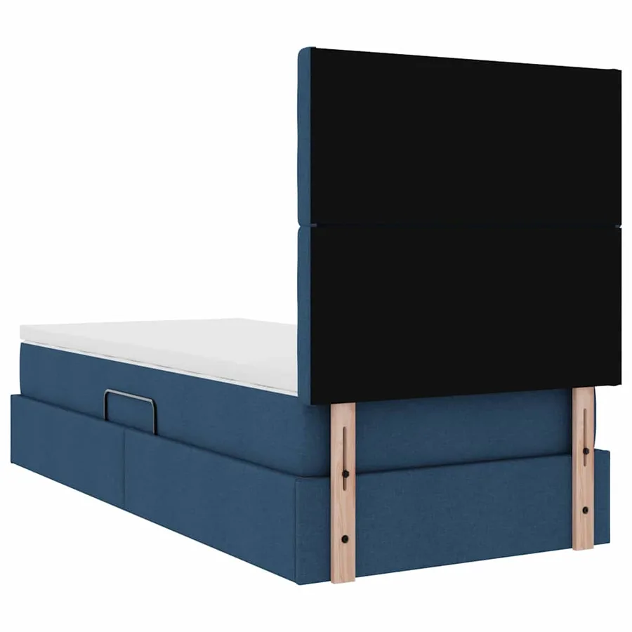Lit de rangement LED avec matelas Bleu 100 x 200 cm Tissu - 12