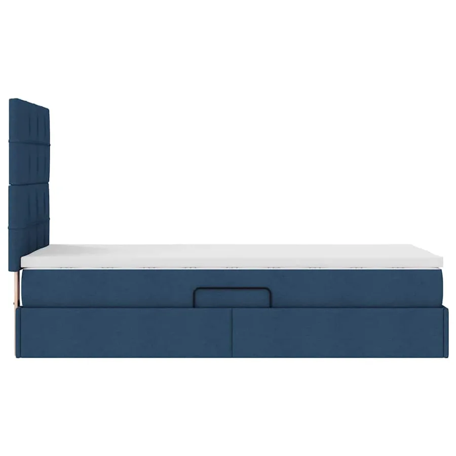 Lit de rangement LED avec matelas Bleu 100 x 200 cm Tissu - 11