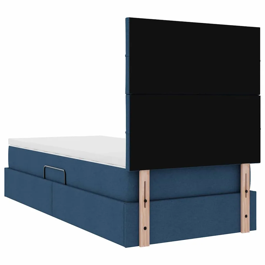 Lit de rangement LED avec matelas Bleu 100 x 200 cm Tissu - 12