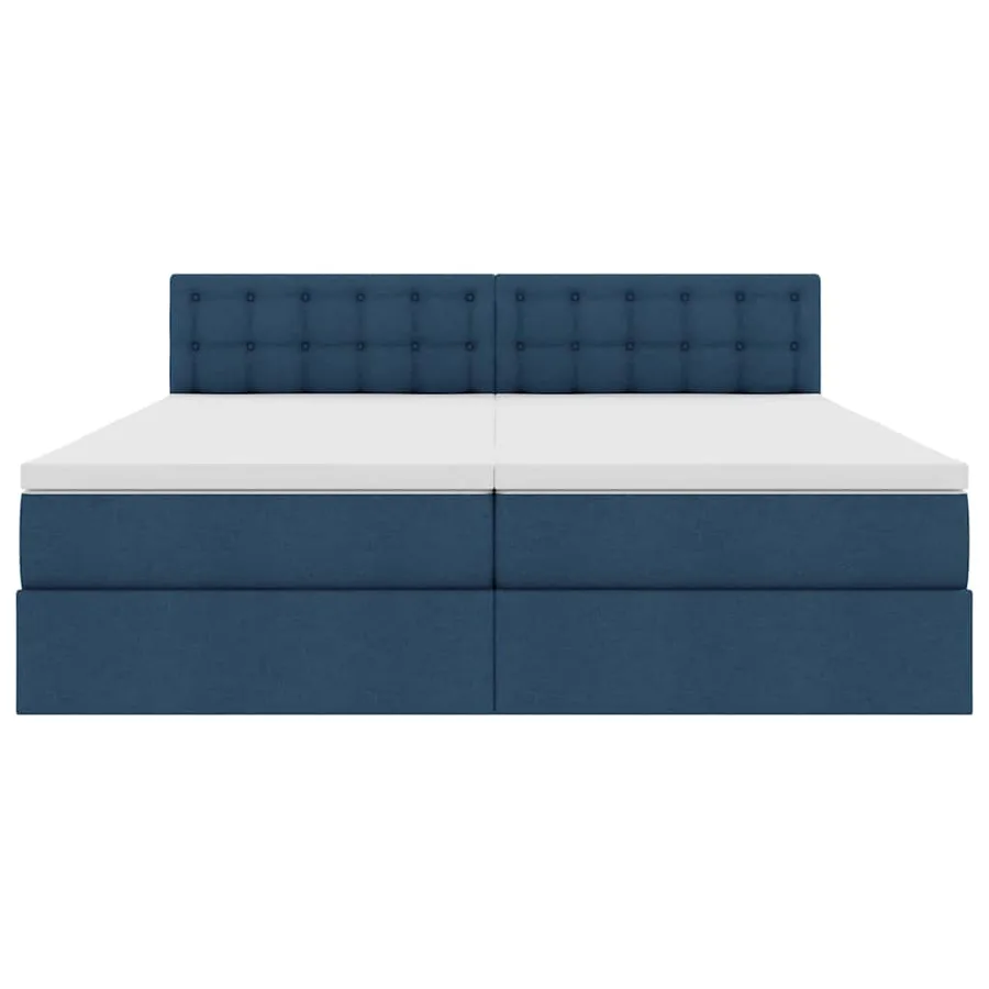 Lit de Rangement Bleu 200 x 200 cm Cuir synthétique - 8