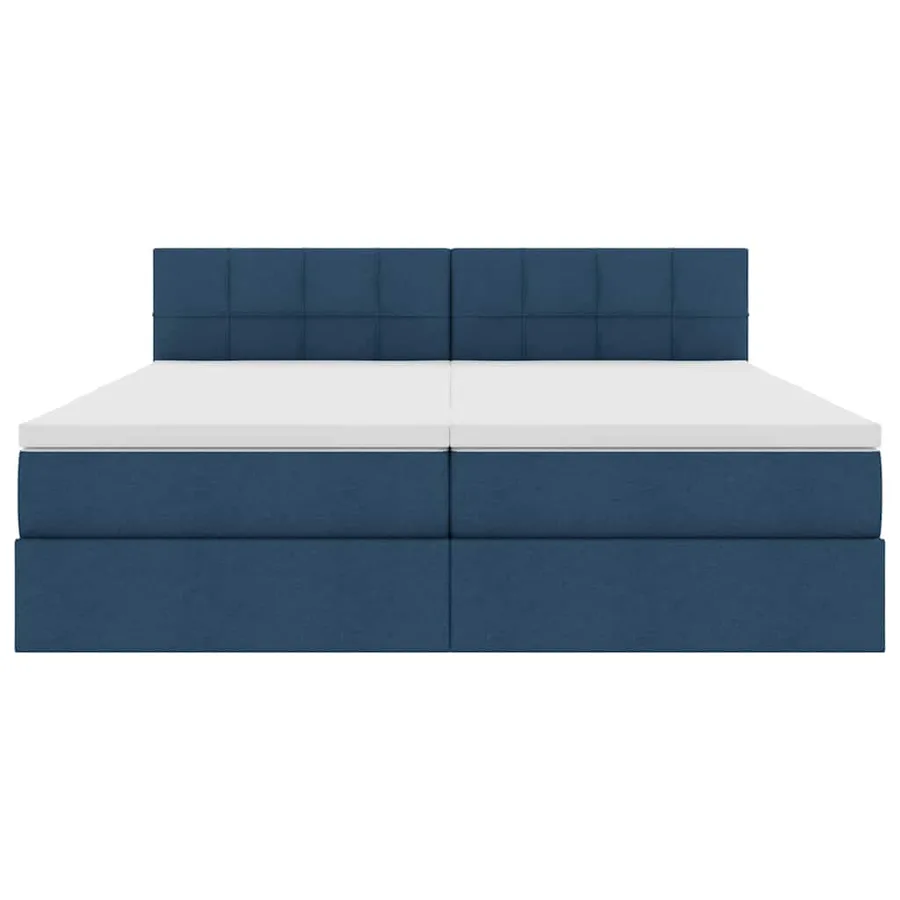 Lit de Rangement Bleu 200 x 200 cm Cuir synthétique - 10