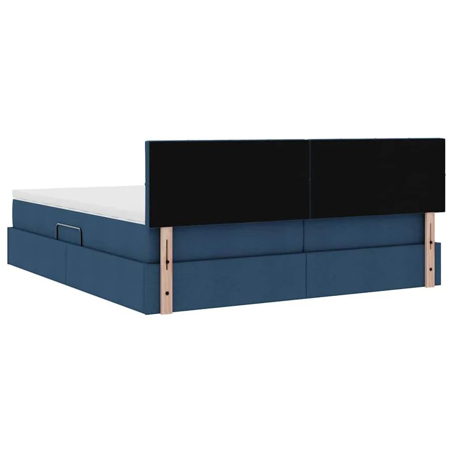 Lit de Rangement Bleu 200 x 200 cm Cuir synthétique - 12