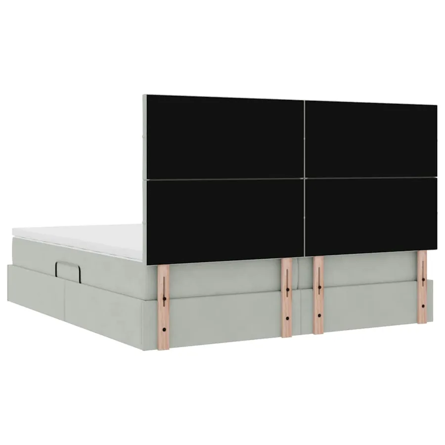 Lit de rangement LED avec matelas Gris clair 180 x 200 cm - 13