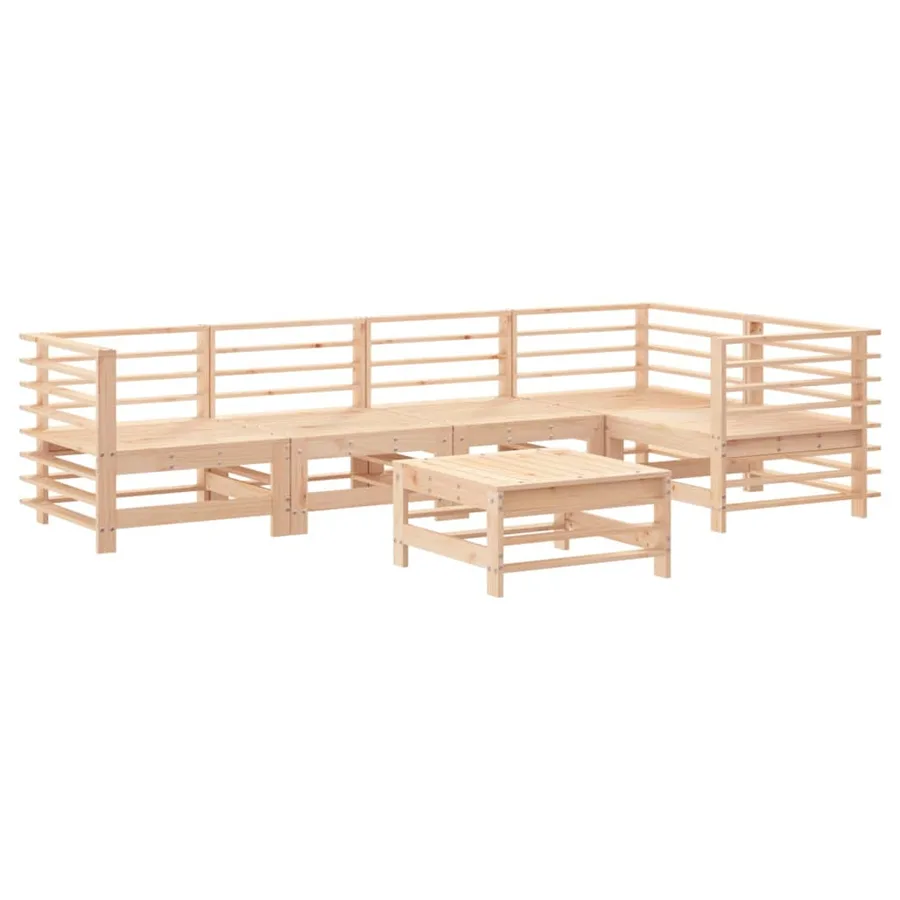 Salon de jardin 6 pcs Bois de pin massif - 2