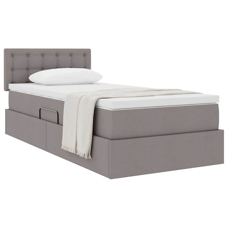 Lit avec rangement et matelas avec matelas Taupe 90 x 200 cm - 3