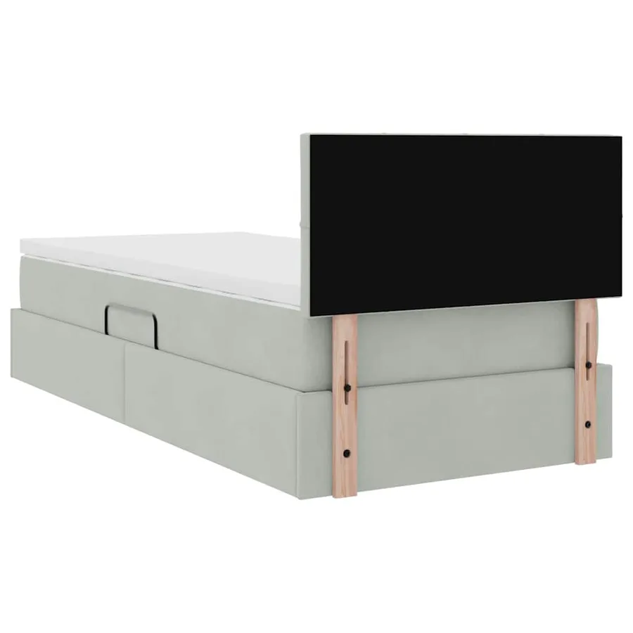 Lit de rangement LED avec matelas Gris clair 90 x 200 cm - 12