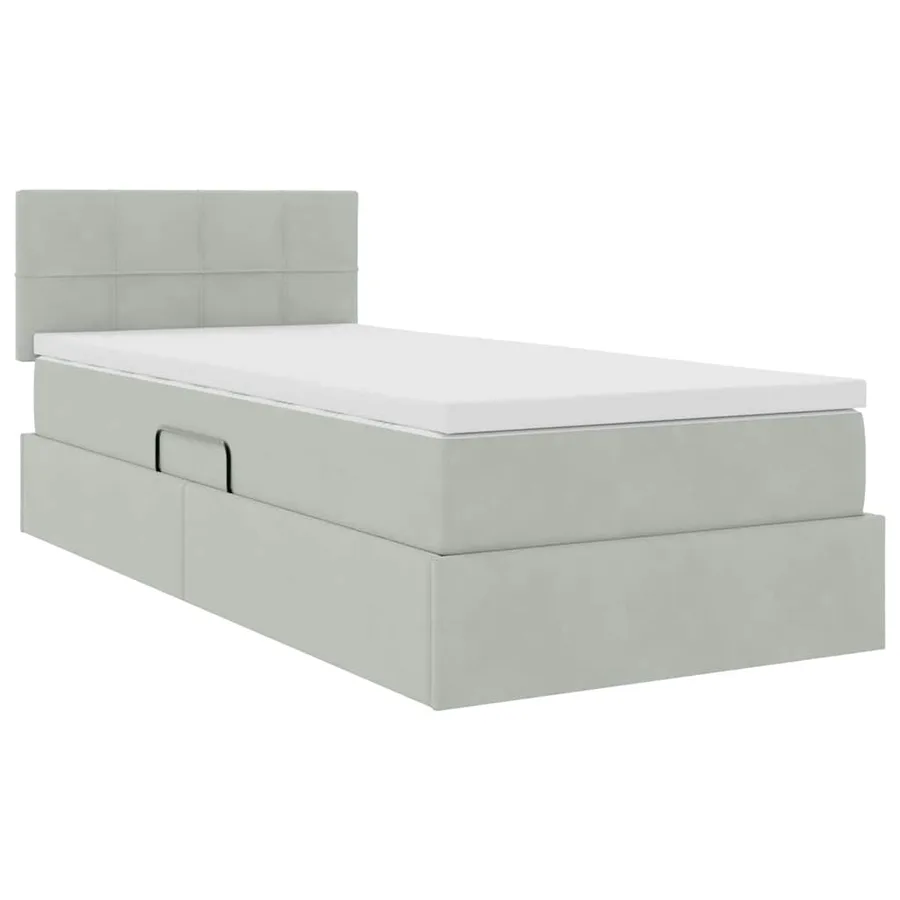 Lit de rangement LED avec matelas Gris clair 90 x 200 cm - 6
