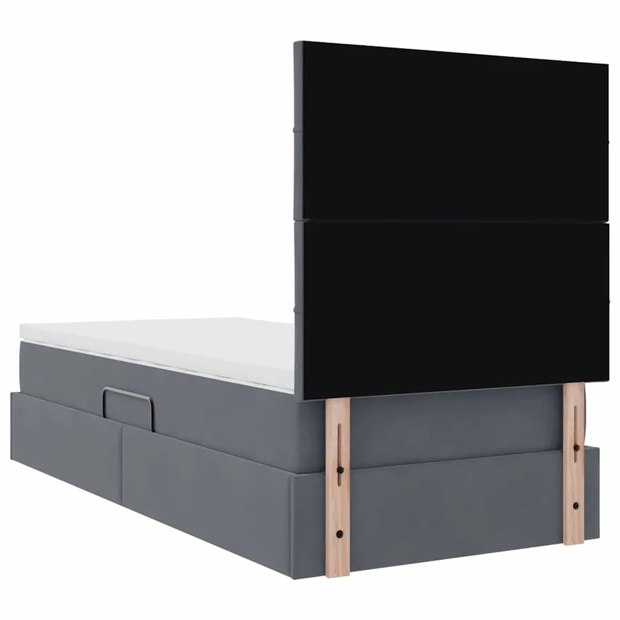 Lit de rangement LED avec matelas Gris foncé 90 x 200 cm - 12