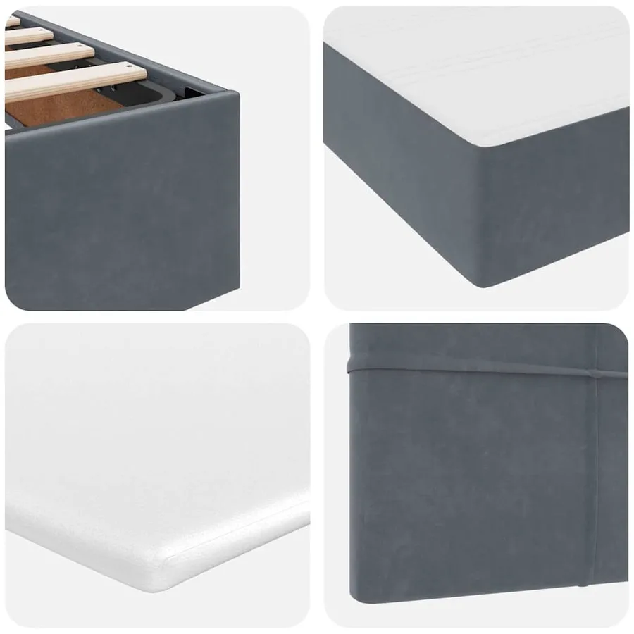 Lit de rangement LED avec matelas Gris foncé 90 x 200 cm - 13
