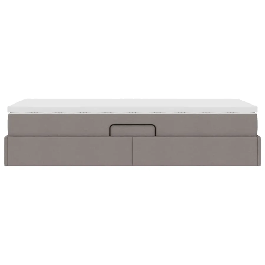 Lit avec rangement et matelas Taupe 90 x 190 cm Polyester - 9
