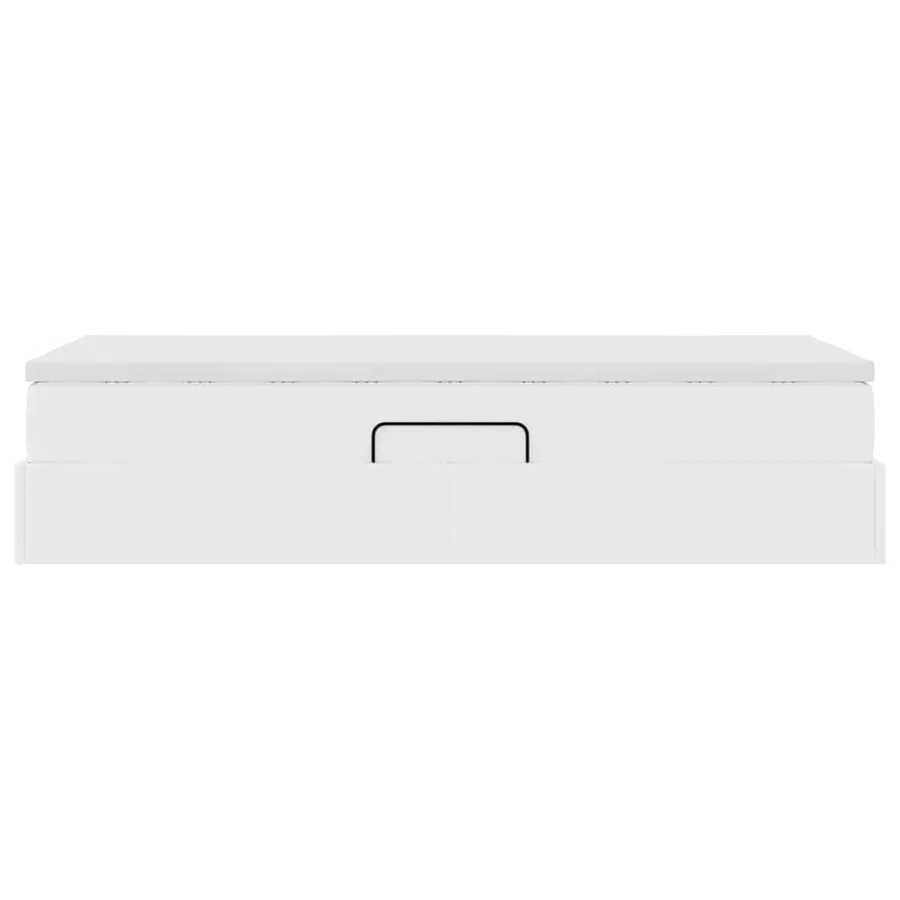 Lit avec rangement et matelas Blanc 90 x 190 cm Simili cuir - 9