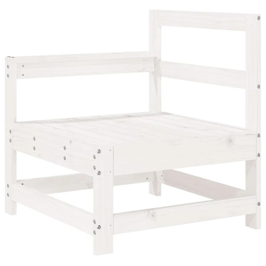 Salon de jardin 8 pcs Blanc Bois de pin massif - 3