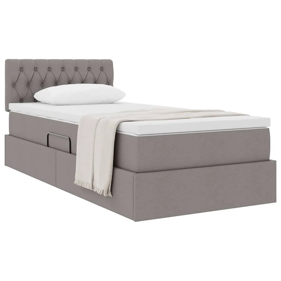 Lit avec rangement et matelas avec stockage Taupe 90 x 200 cm - 3