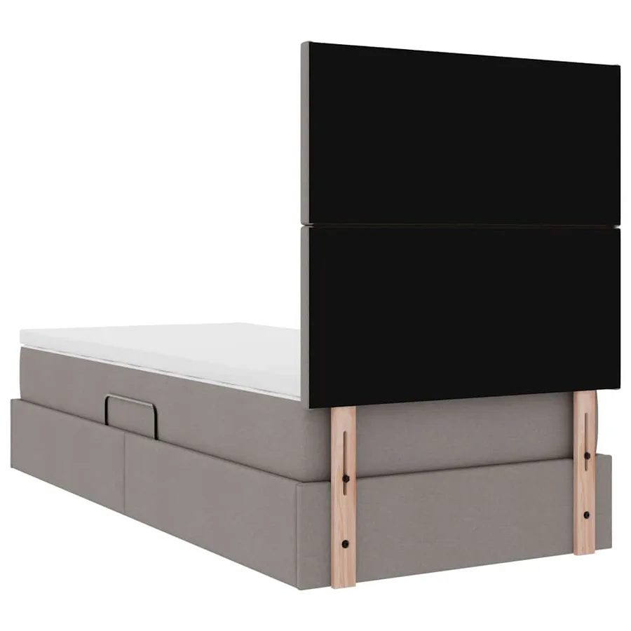 Lit de rangement LED avec matelas Taupe 90 x 200 cm Tissu - 12