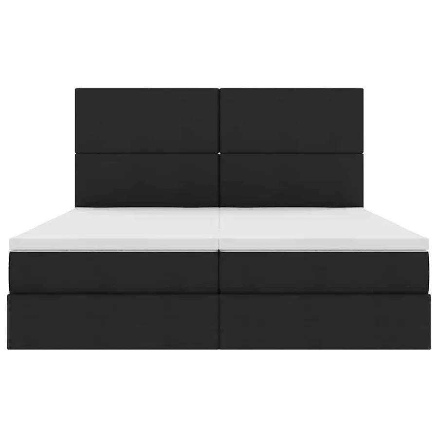 Lit de rangement LED avec matelas Noir 200 x 200 cm Tissu - 11
