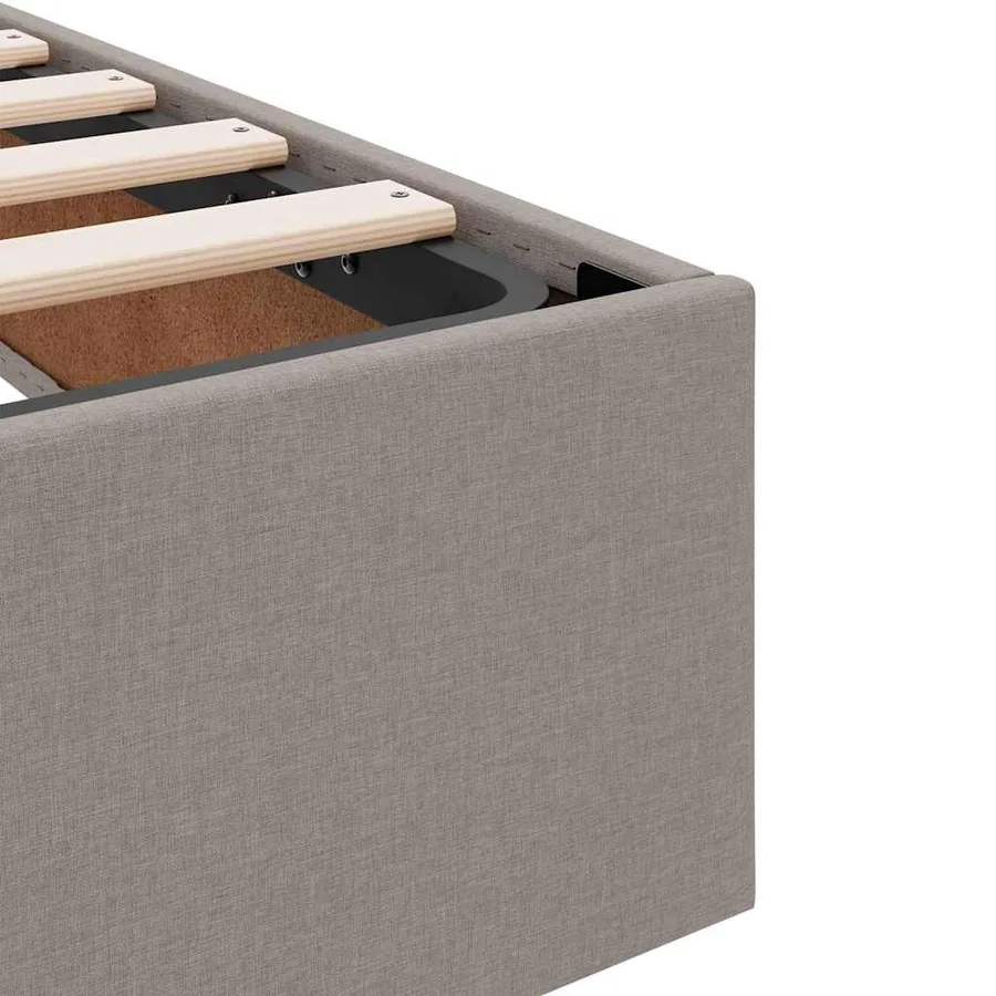 Lit avec rangement et matelas Taupe 90 x 200 cm Polyester - 11