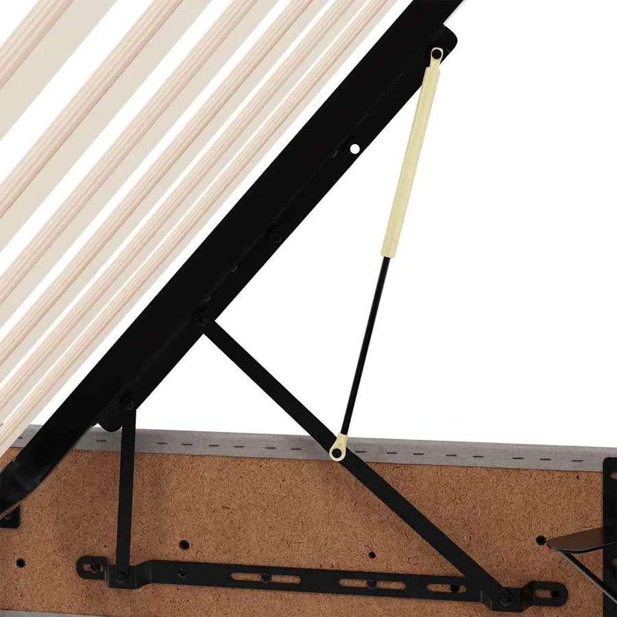 Lit avec rangement et matelas Taupe 90 x 200 cm Polyester - 12