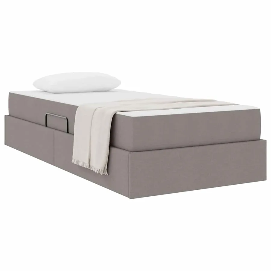 Lit avec rangement et matelas Taupe 90 x 200 cm Polyester - 3