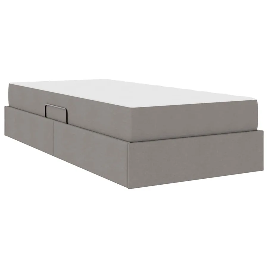 Lit avec rangement et matelas Taupe 90 x 200 cm Polyester - 5