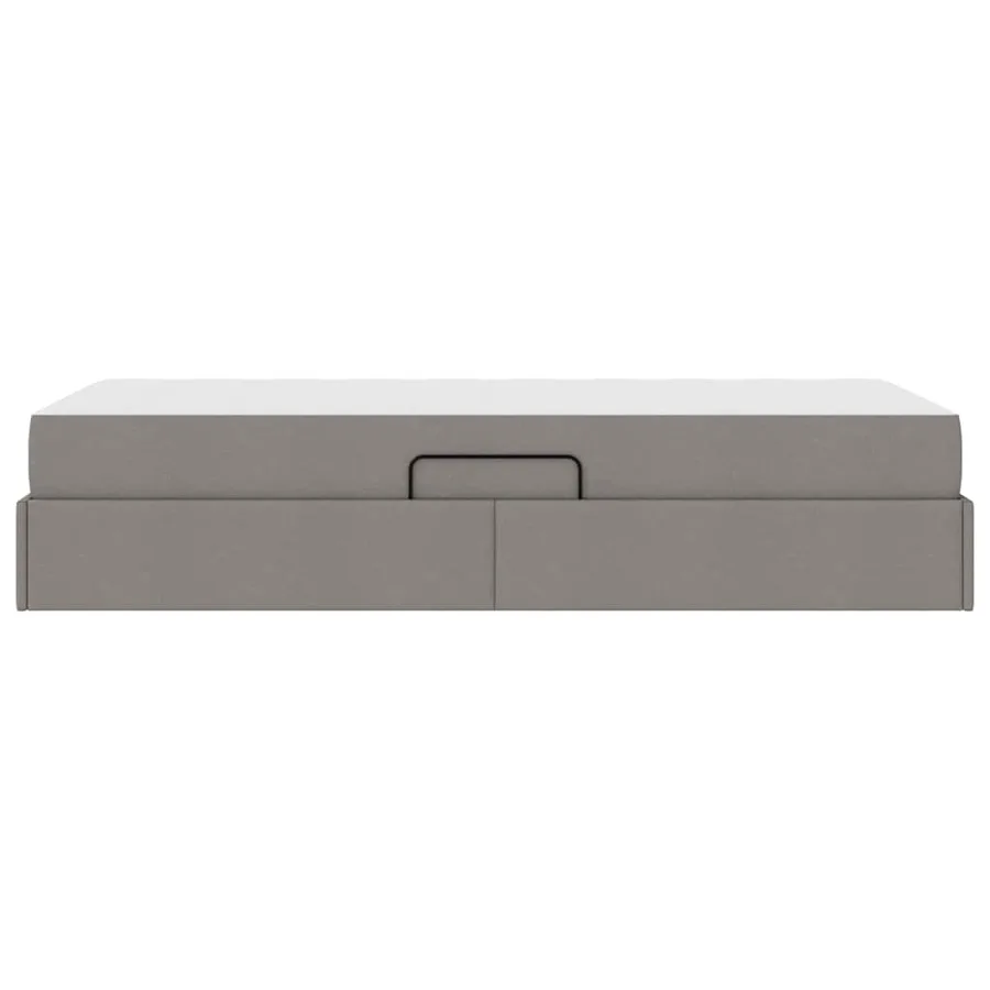 Lit avec rangement et matelas Taupe 90 x 200 cm Polyester - 9