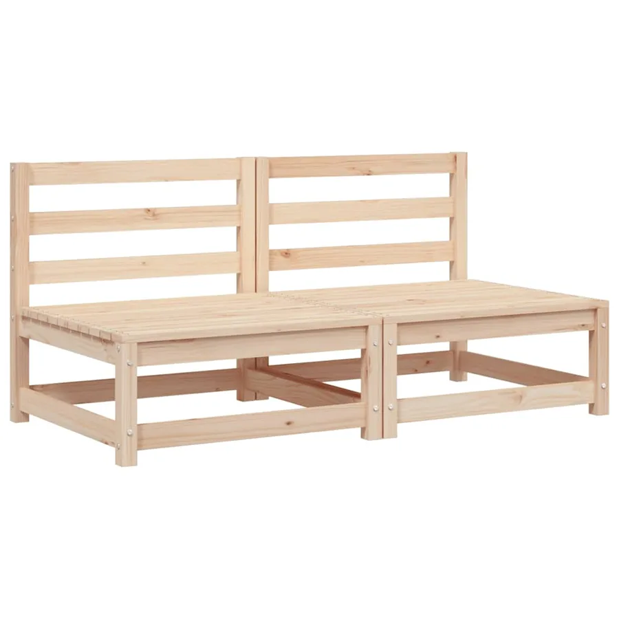 Canapés de jardin sans accoudoirs 2 pcs blanc bois pin massif - 2