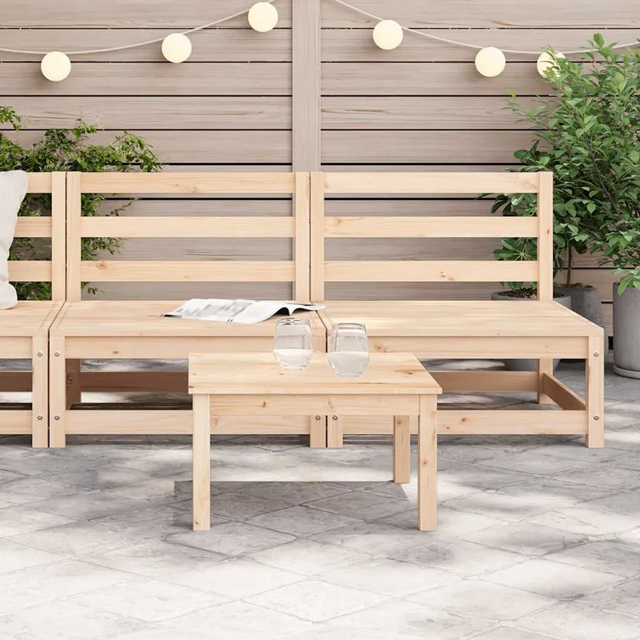 Canapés de jardin sans accoudoirs 2 pcs blanc bois pin massif - 3