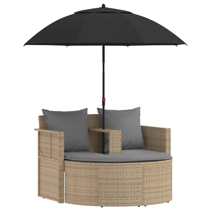 Canapé de jardin 8 pcs Beige et Gris clair polyrotin - 2