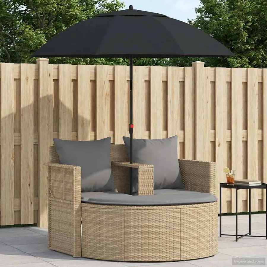 Canapé de jardin 8 pcs Beige et Gris clair polyrotin - 3