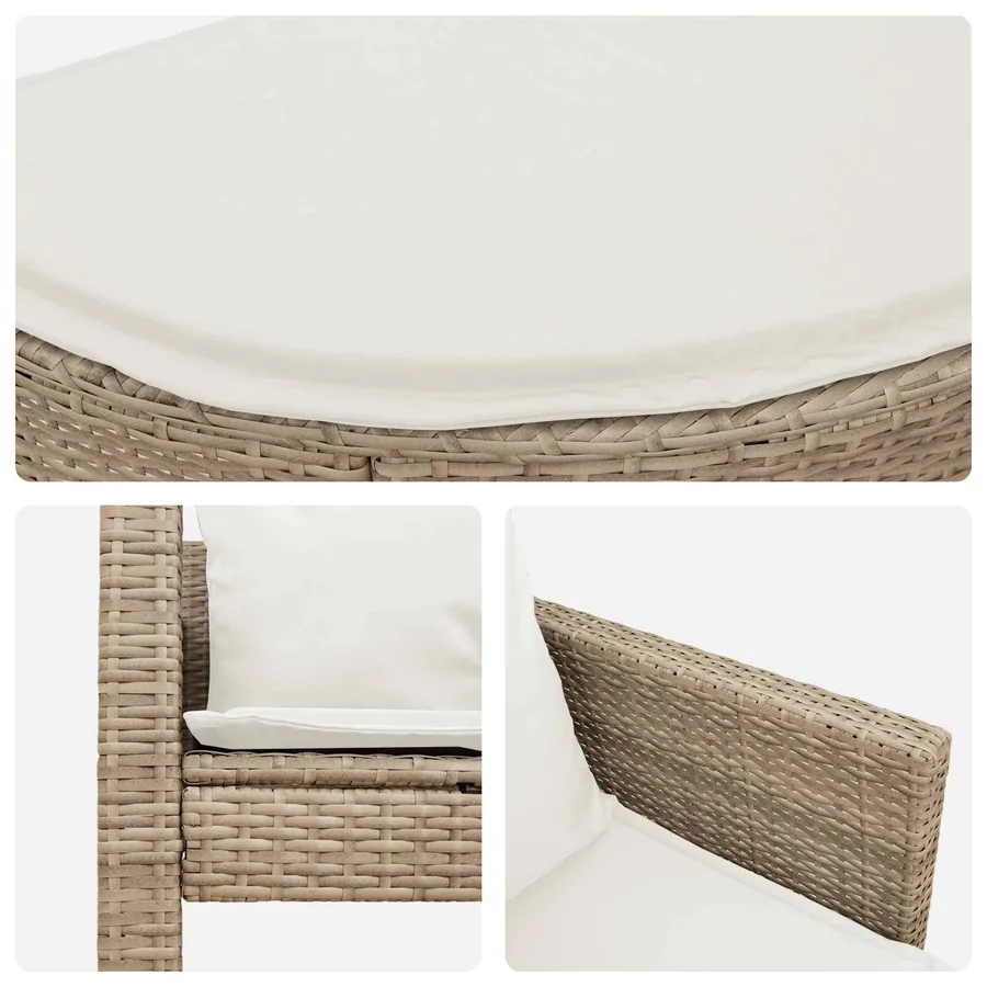 Canapé de jardin 8 pcs Beige et Gris clair polyrotin - 39