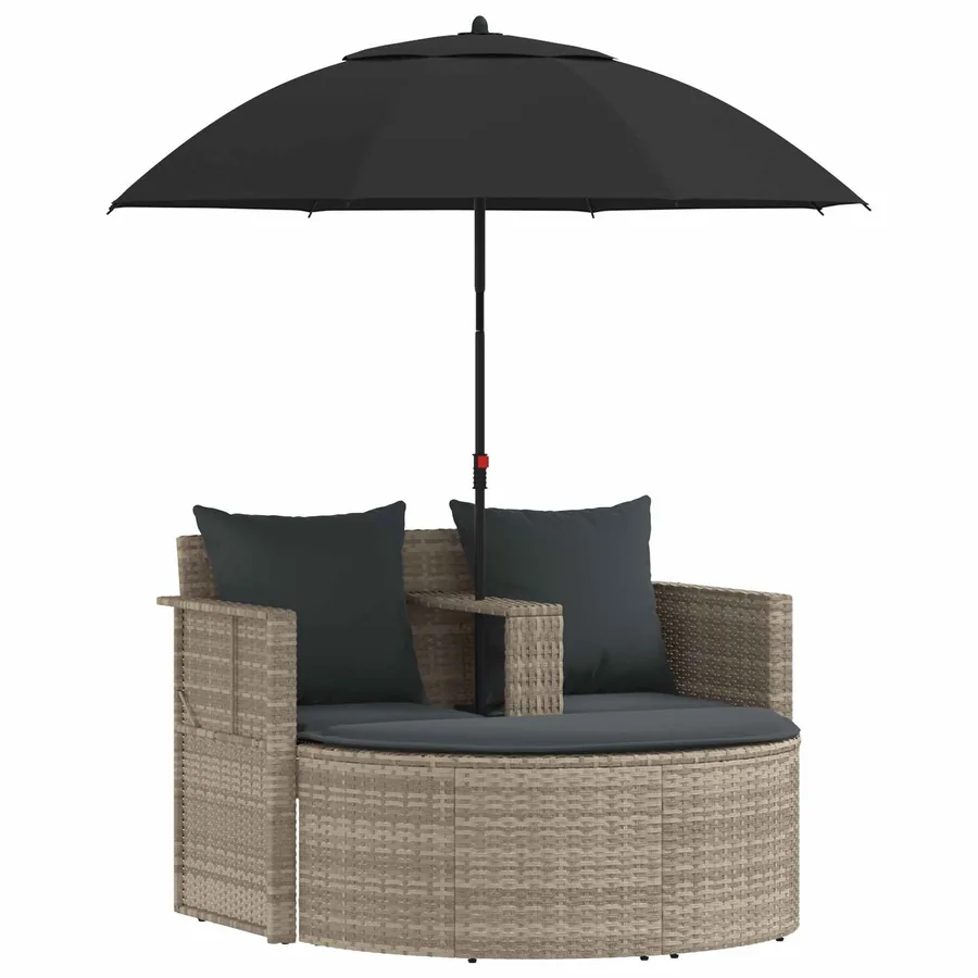 Canapé de jardin 8 pcs Beige et Gris clair polyrotin - 47